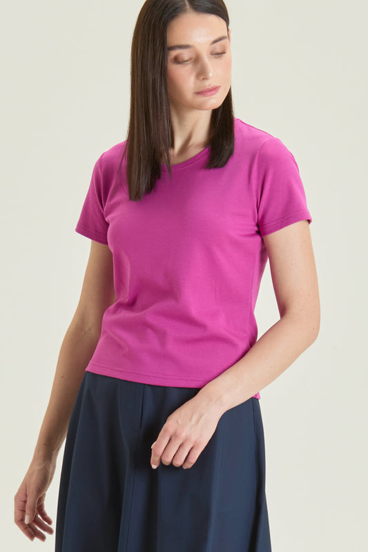 City Tee, Crew Neck - Berry