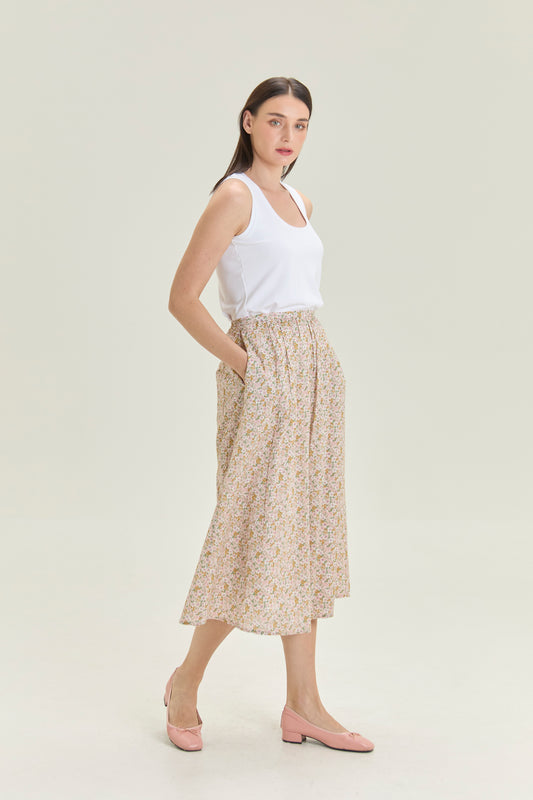 Tea Skirt with Gathers - Blush Garden