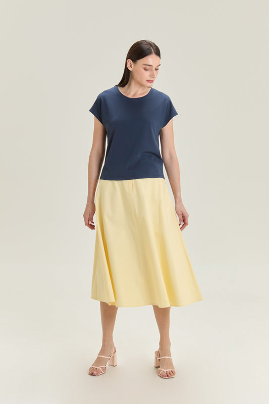 City Tee, Cap Sleeve - Navy