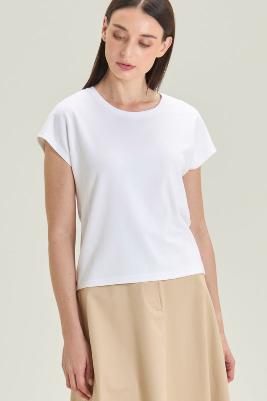 City Tee, Cap Sleeve - White