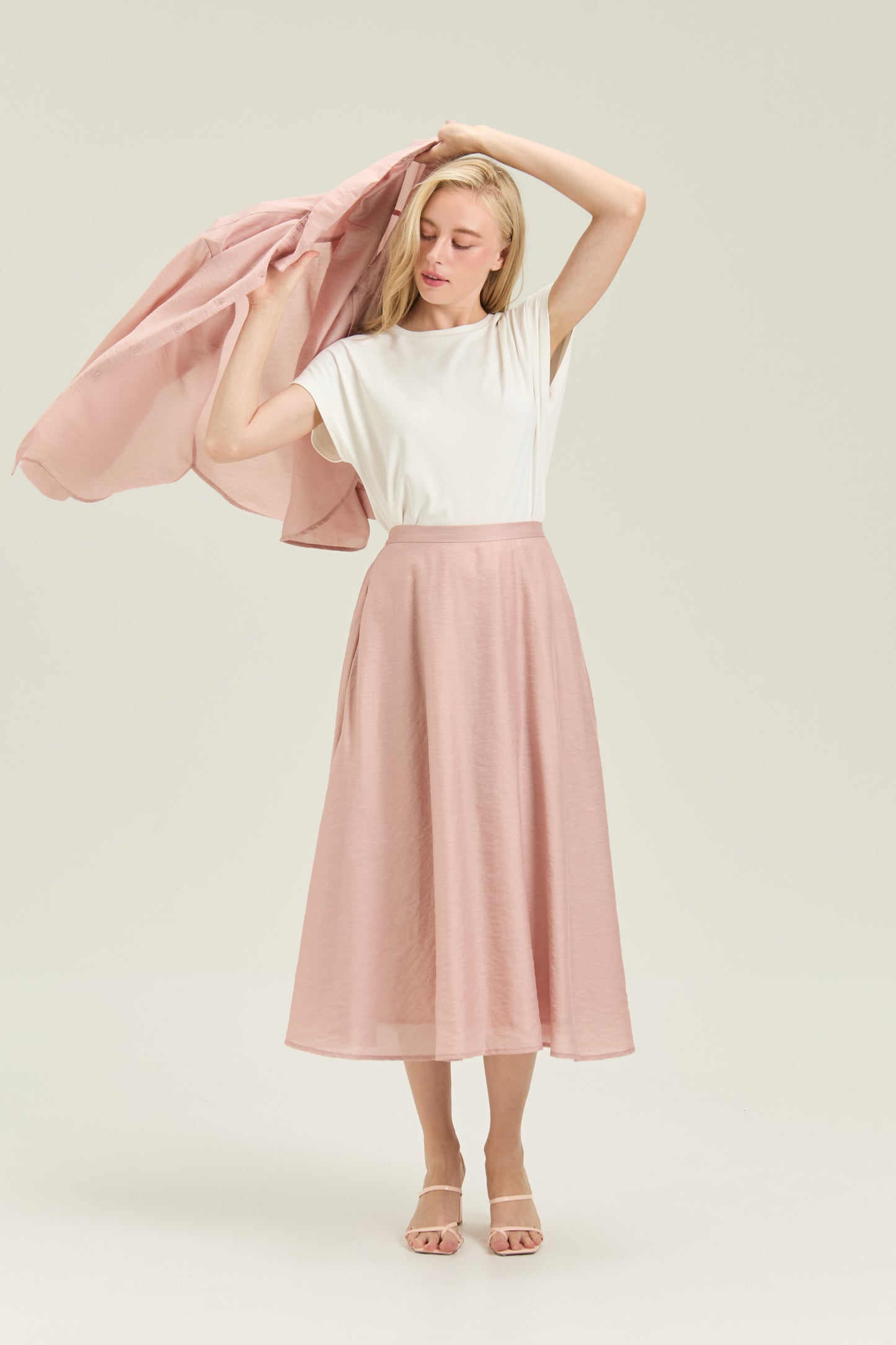 Afternoon Tea A-line Skirt - Pearl Blush