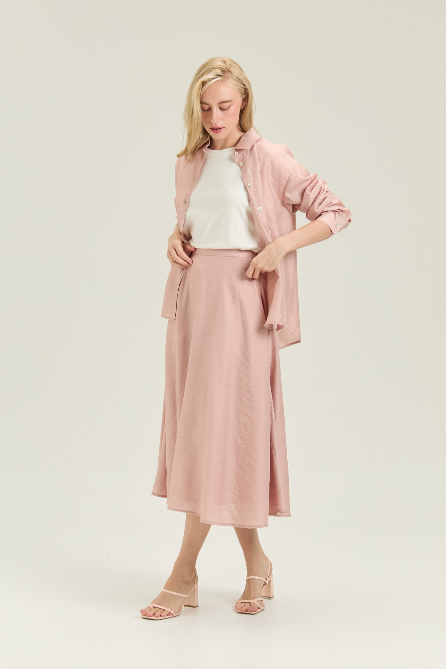 Afternoon Tea A-line Skirt - Pearl Blush