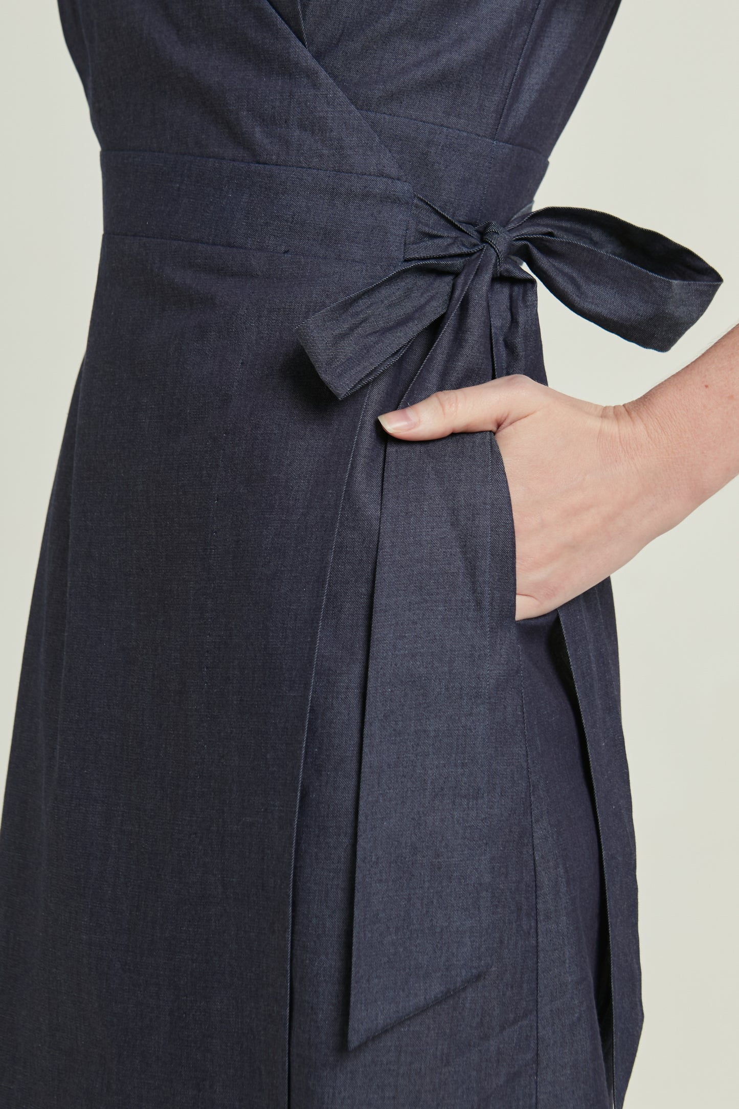 Denim Wrap Dress - Dark Wash