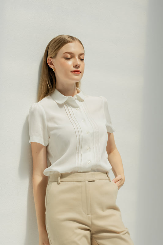 Signature Pintuck Blouse - Ivory