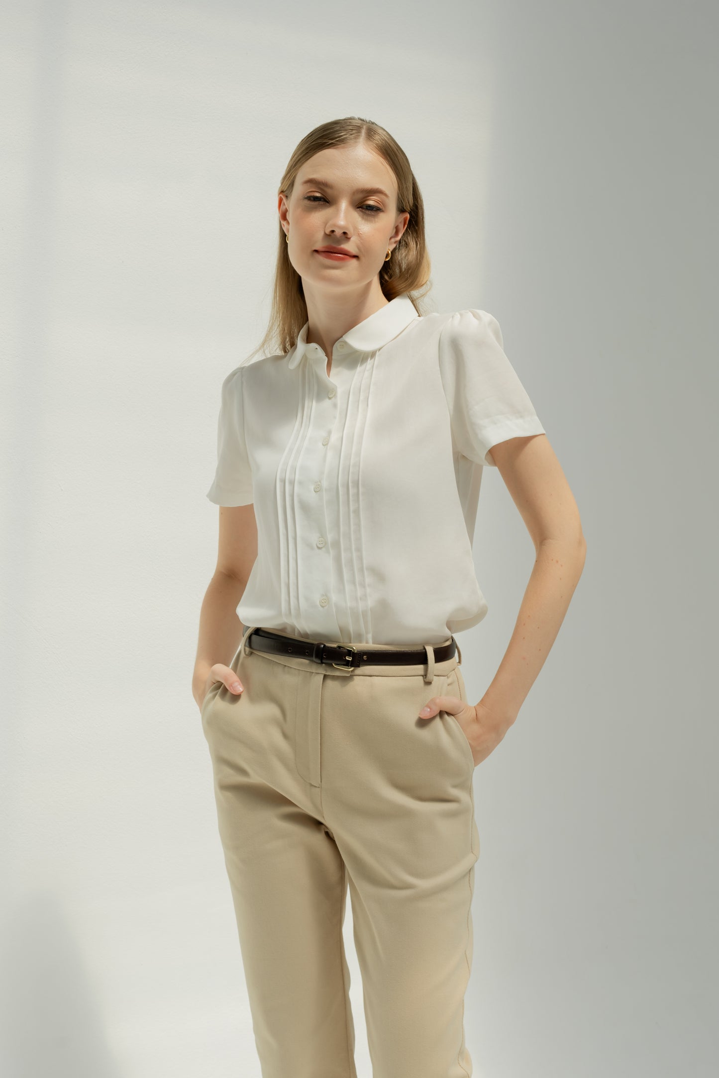 Signature Pintuck Blouse - Ivory