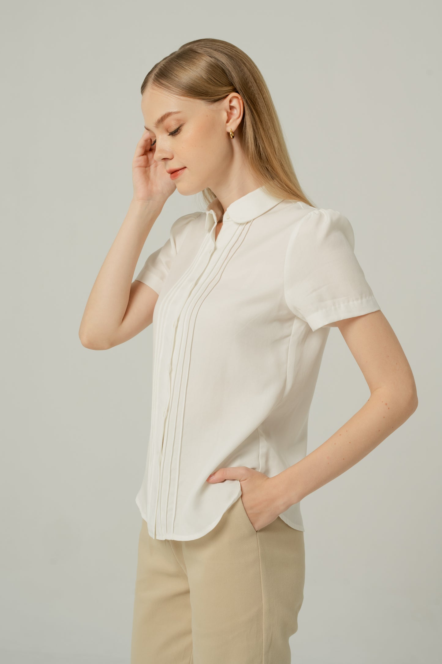 Signature Pintuck Blouse - Ivory