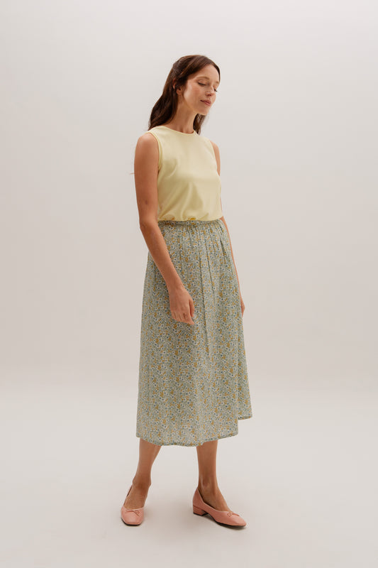 Tea Skirt with Gathers - Sunrise Garden