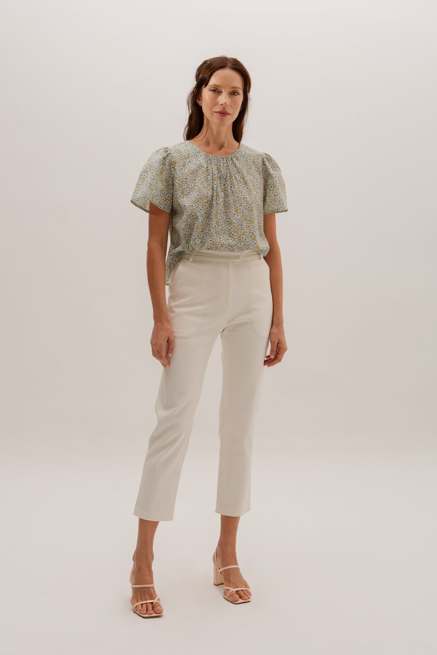 Weekend Gathered Blouse - Sunrise Garden