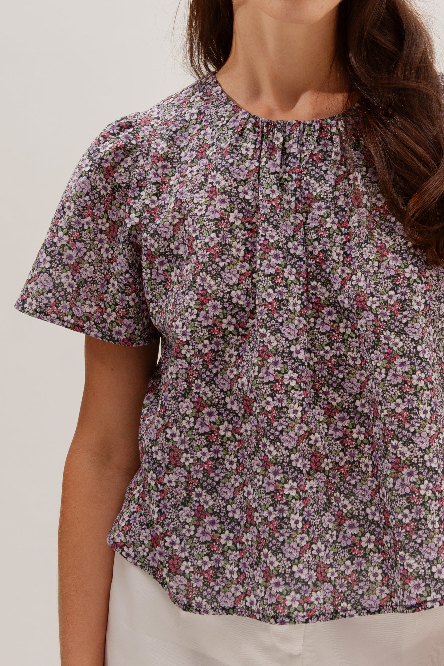 Weekend Gathered Blouse - Twilight Garden