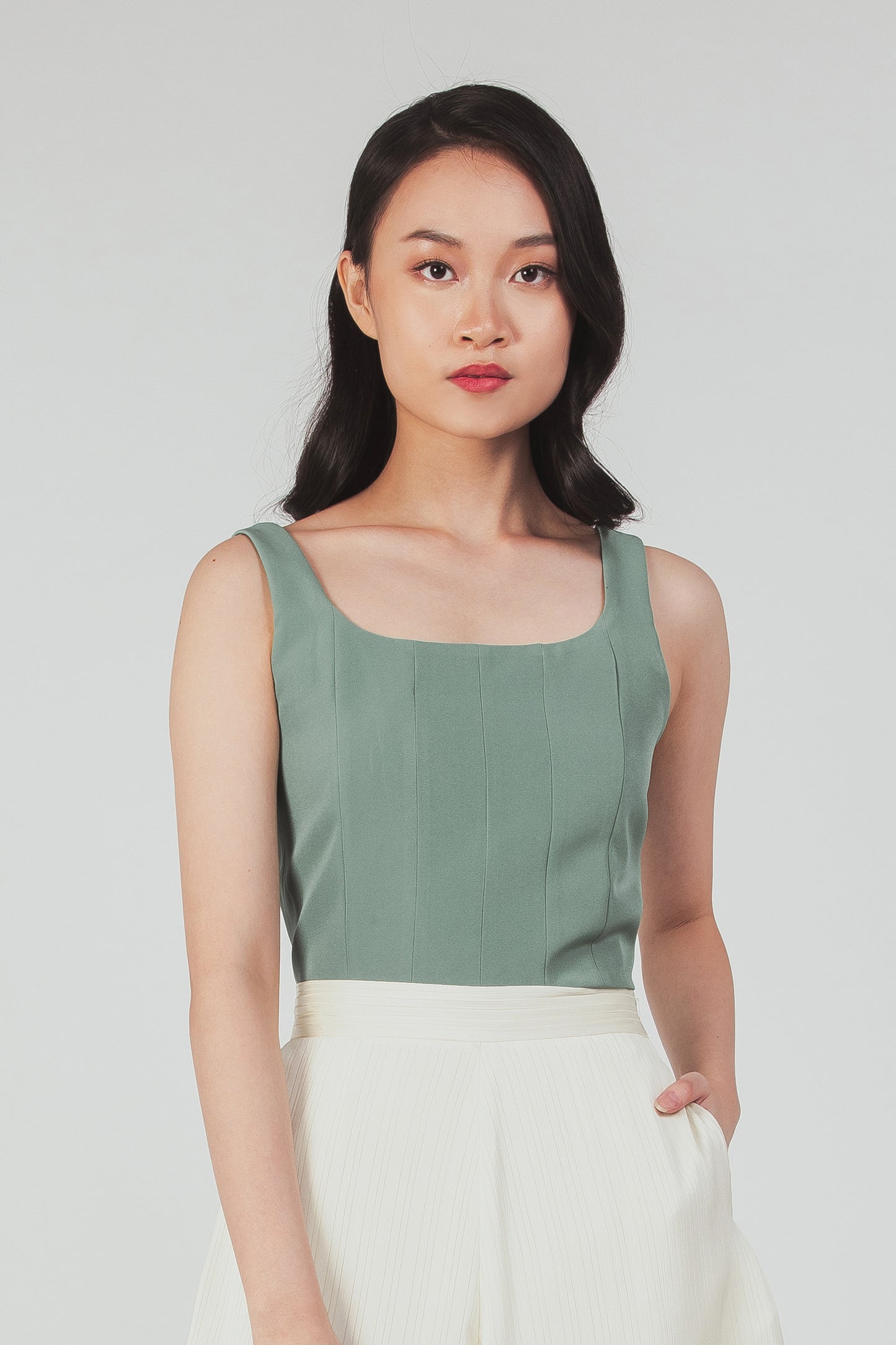 Corset Style Top - Pine