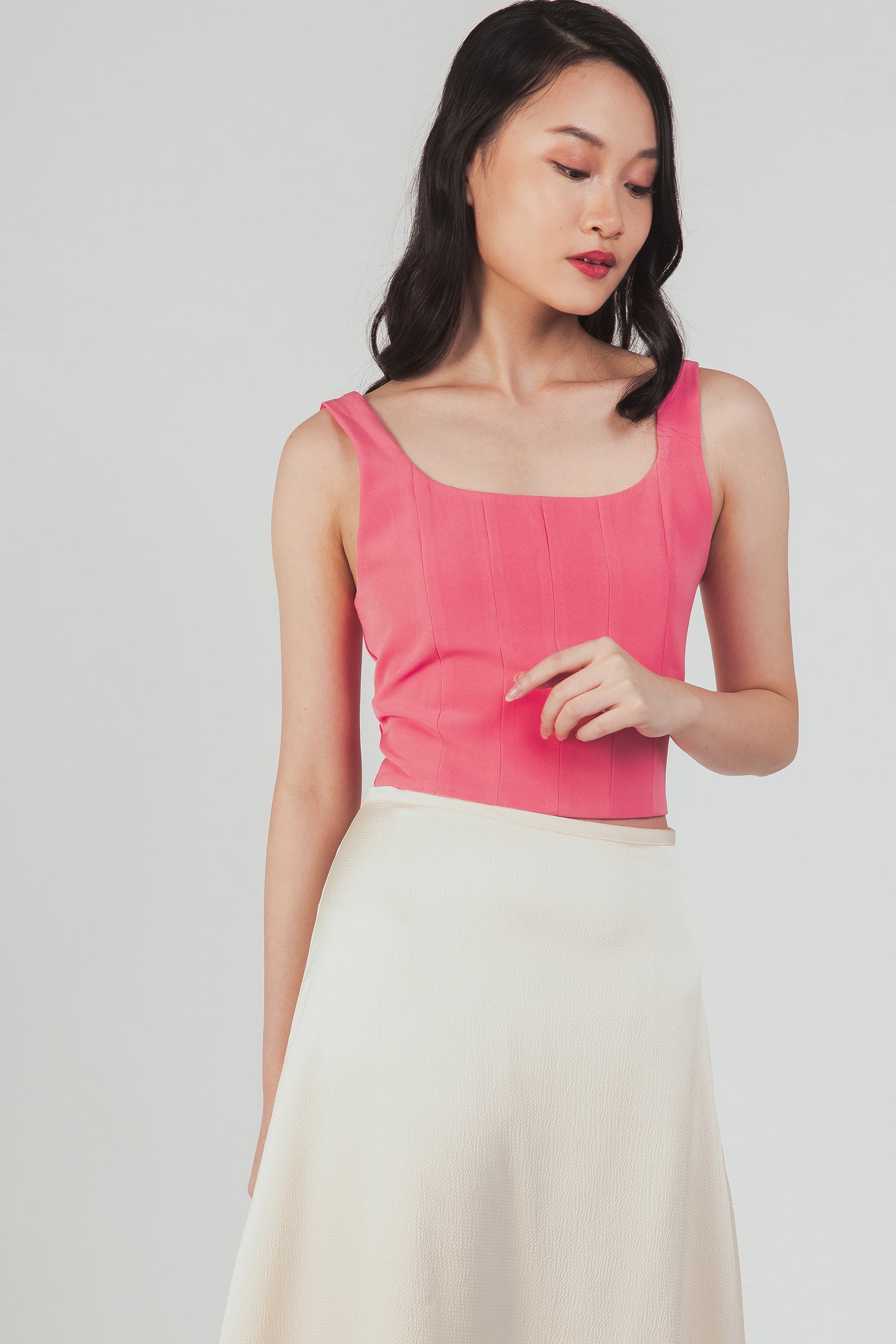 Corset Style Top - Carnation