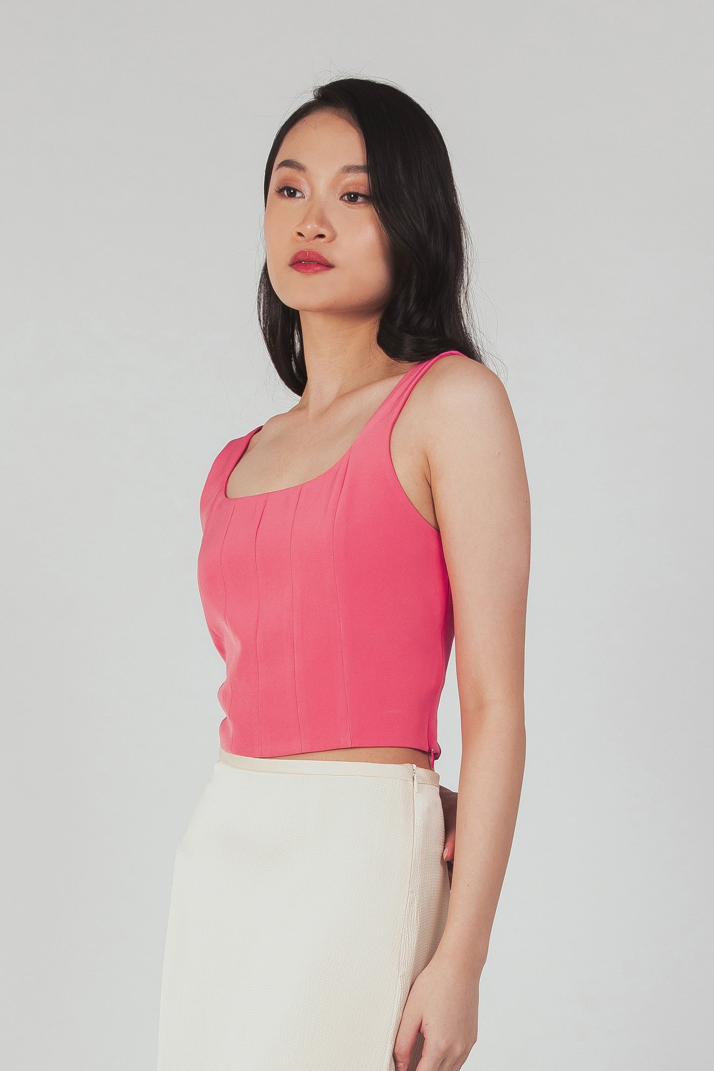 Corset Style Top - Carnation