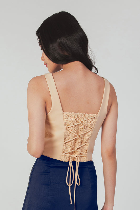 Corset Style Top - Vanilla