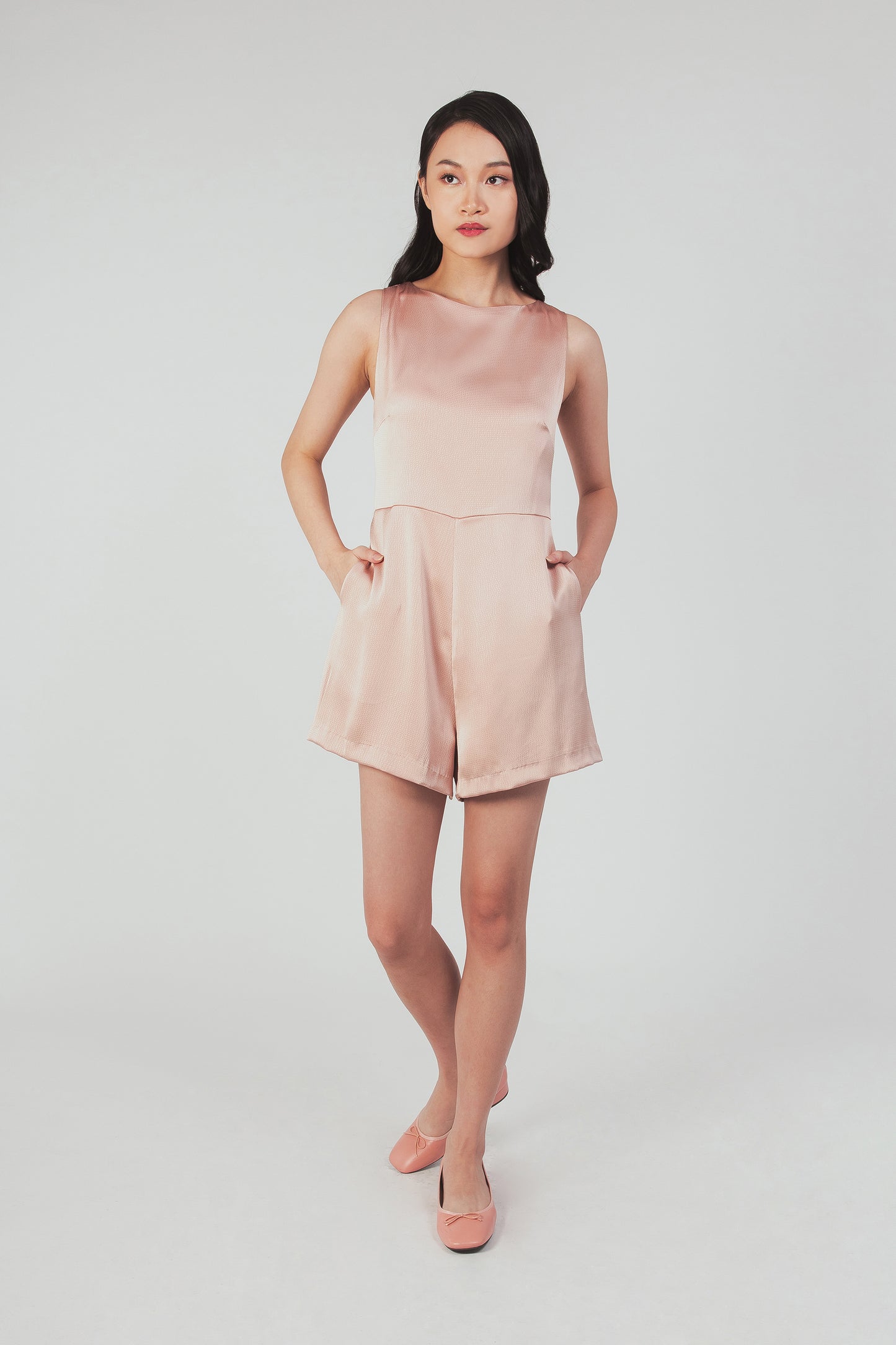 Romper With Cutout Detail - Blush