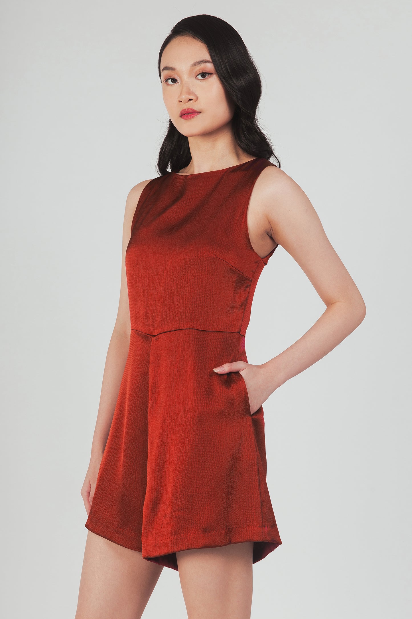 Romper With Cutout Detail - Garnet
