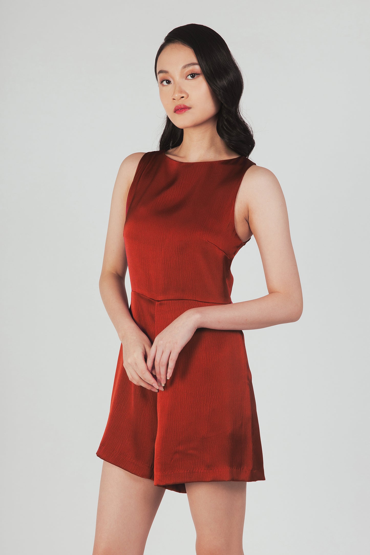 Romper With Cutout Detail - Garnet