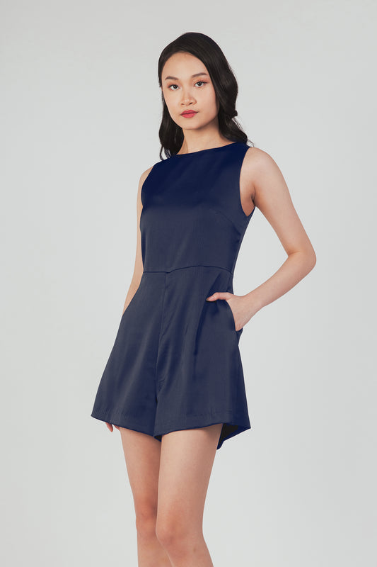 Romper With Cutout Detail - Navy