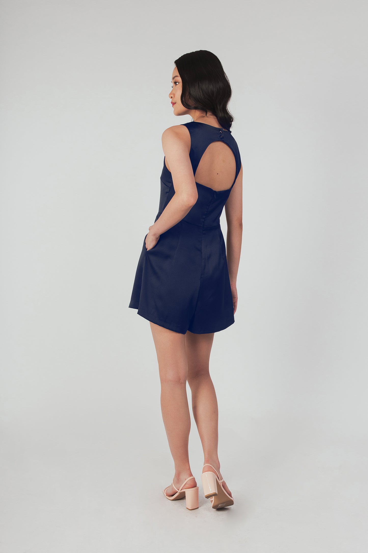 Romper With Cutout Detail - Navy