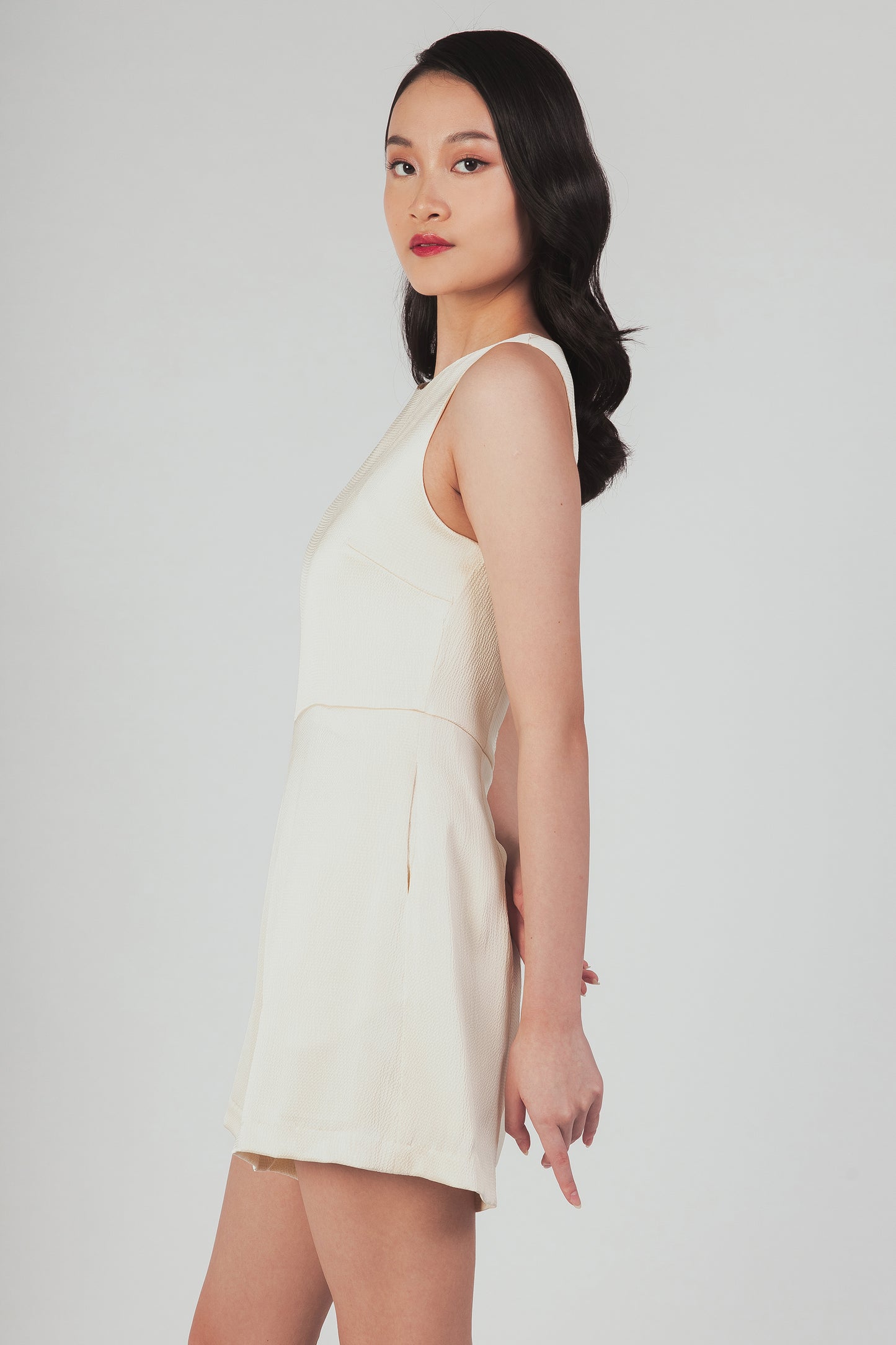 Romper With Cutout Detail - Pearl