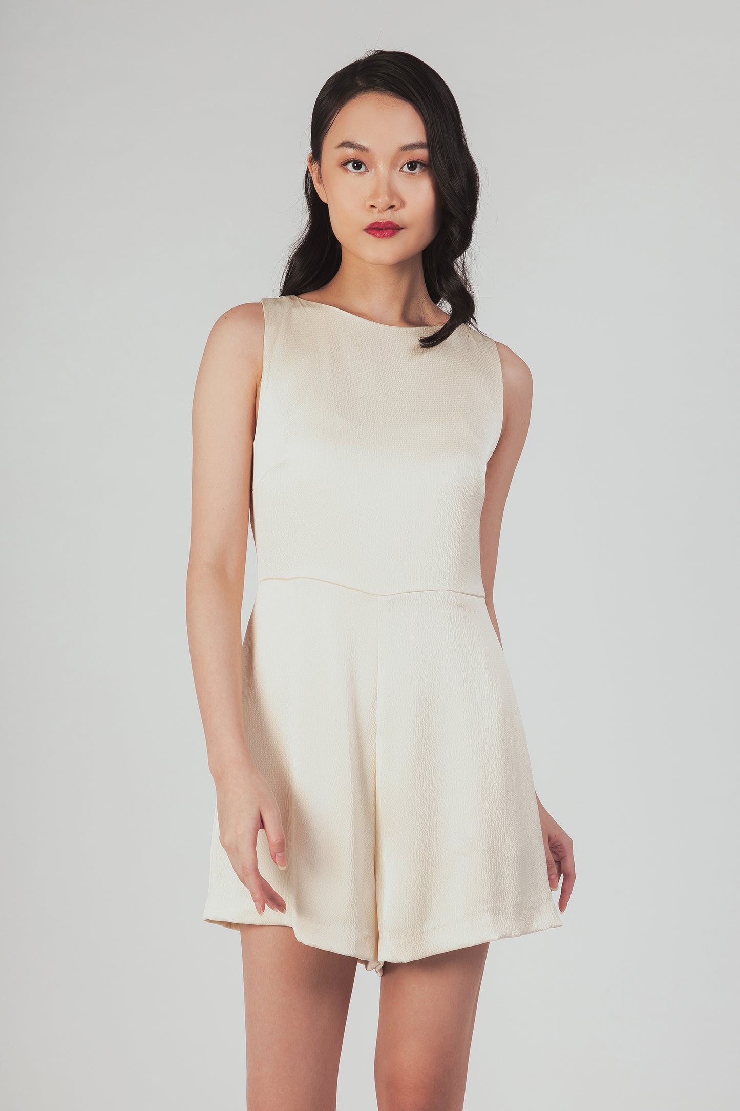 Romper With Cutout Detail - Pearl