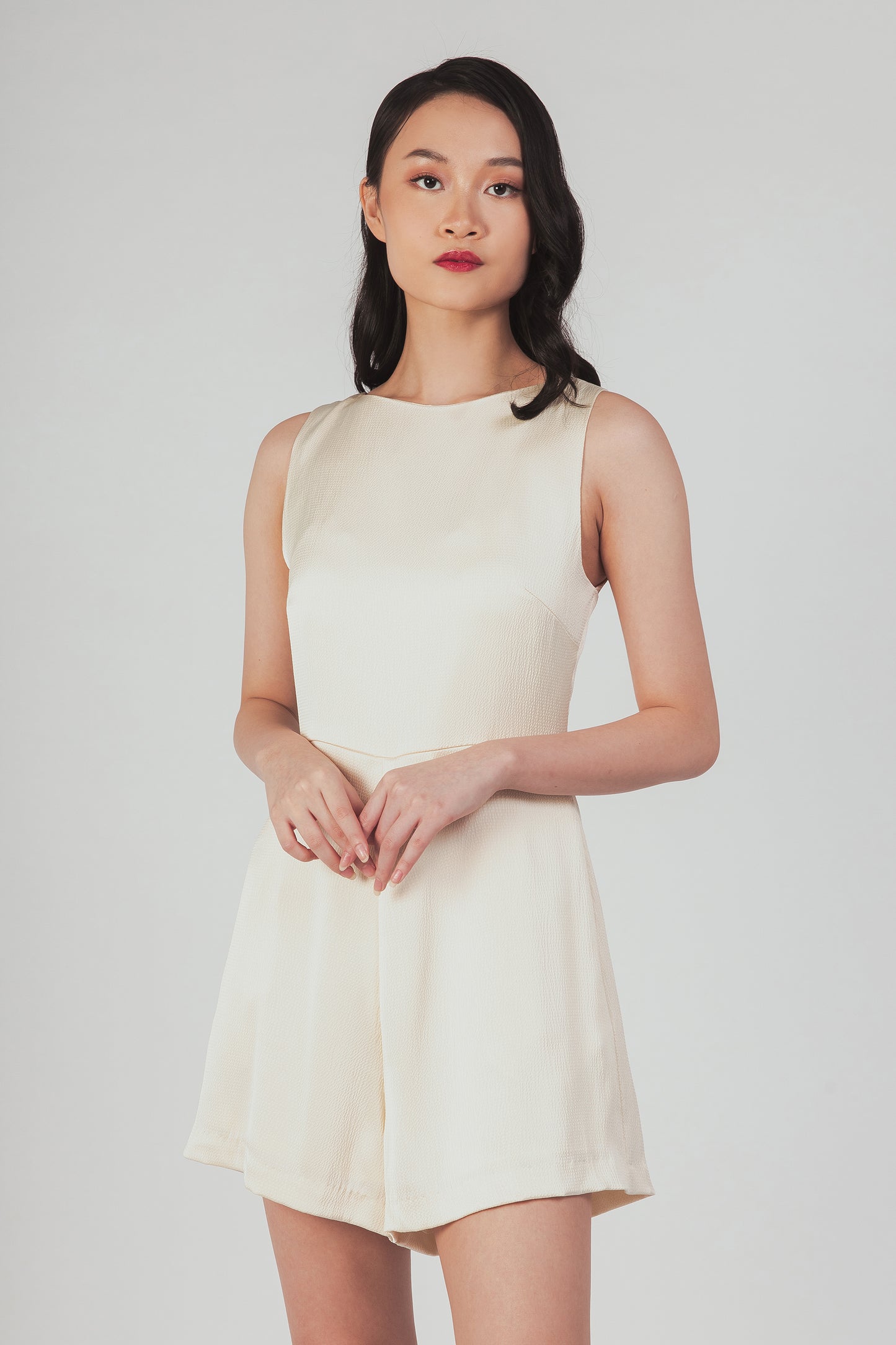 Romper With Cutout Detail - Pearl