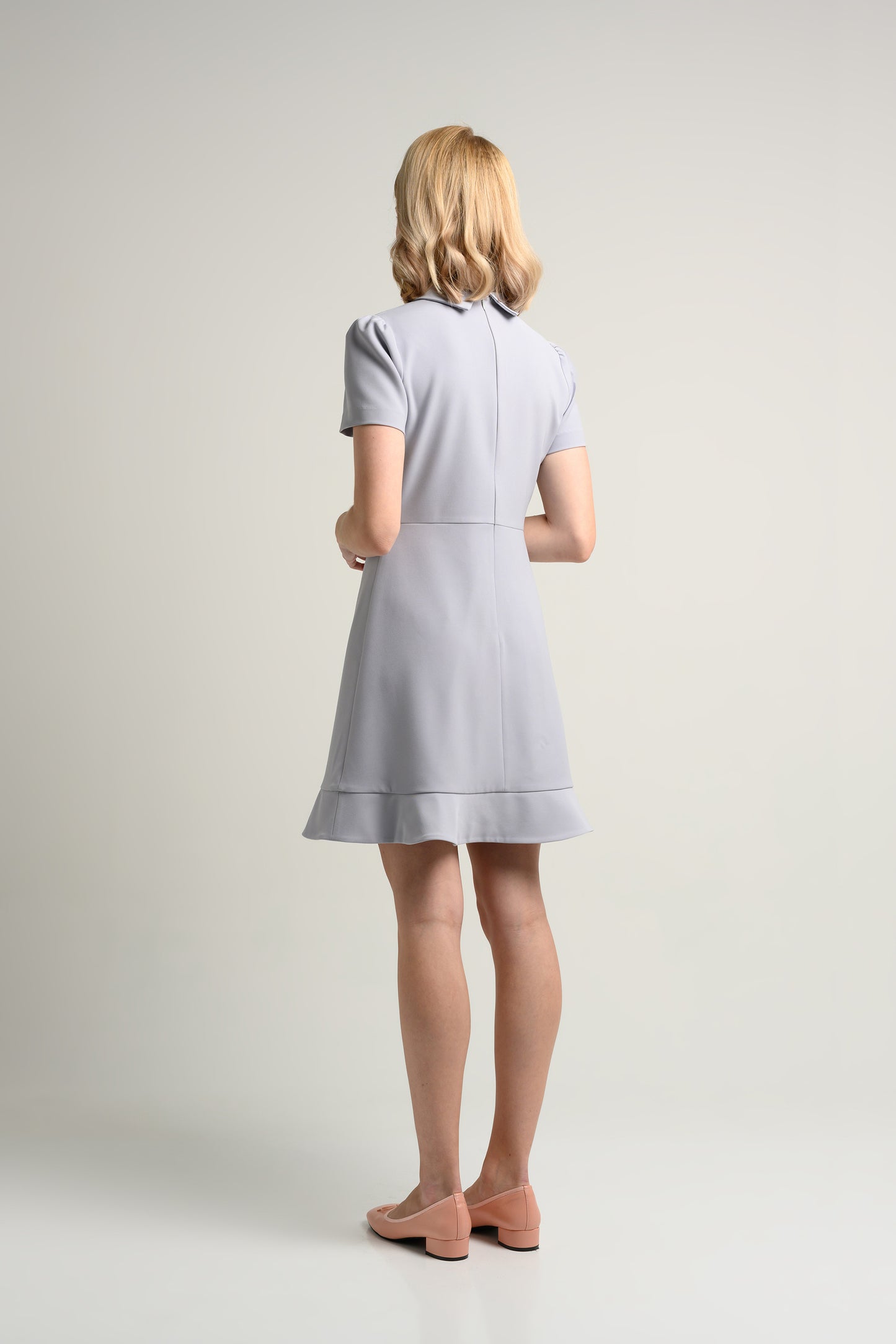 Peter Pan Collar Dress - Powder Blue