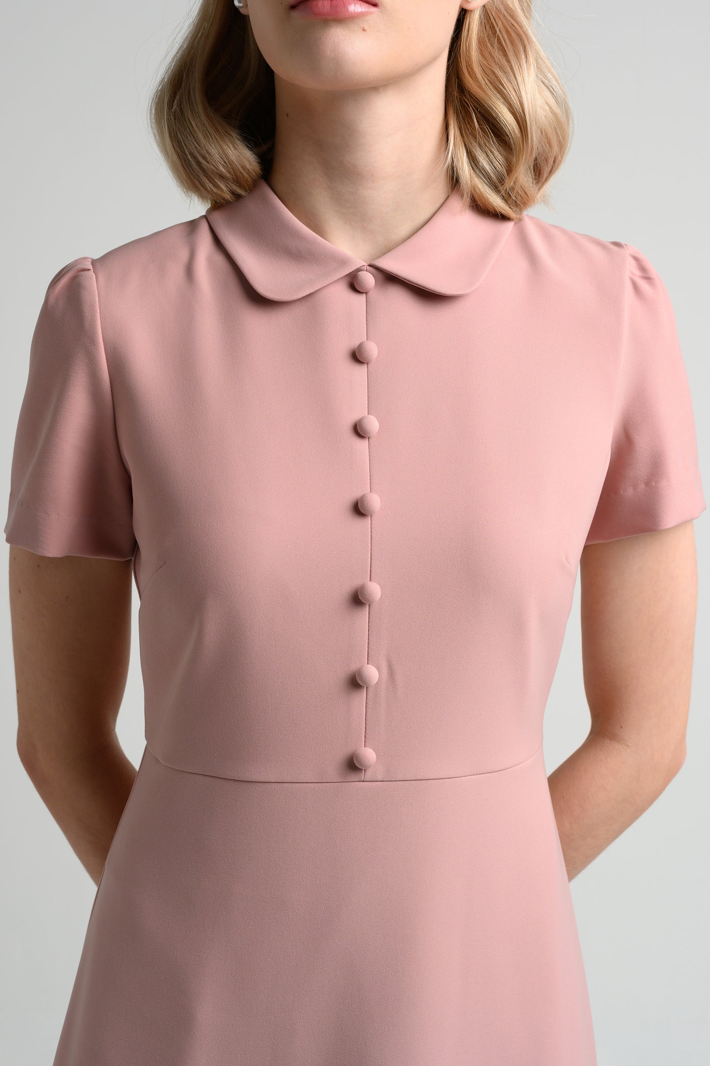Peter Pan Collar Dress - Blush