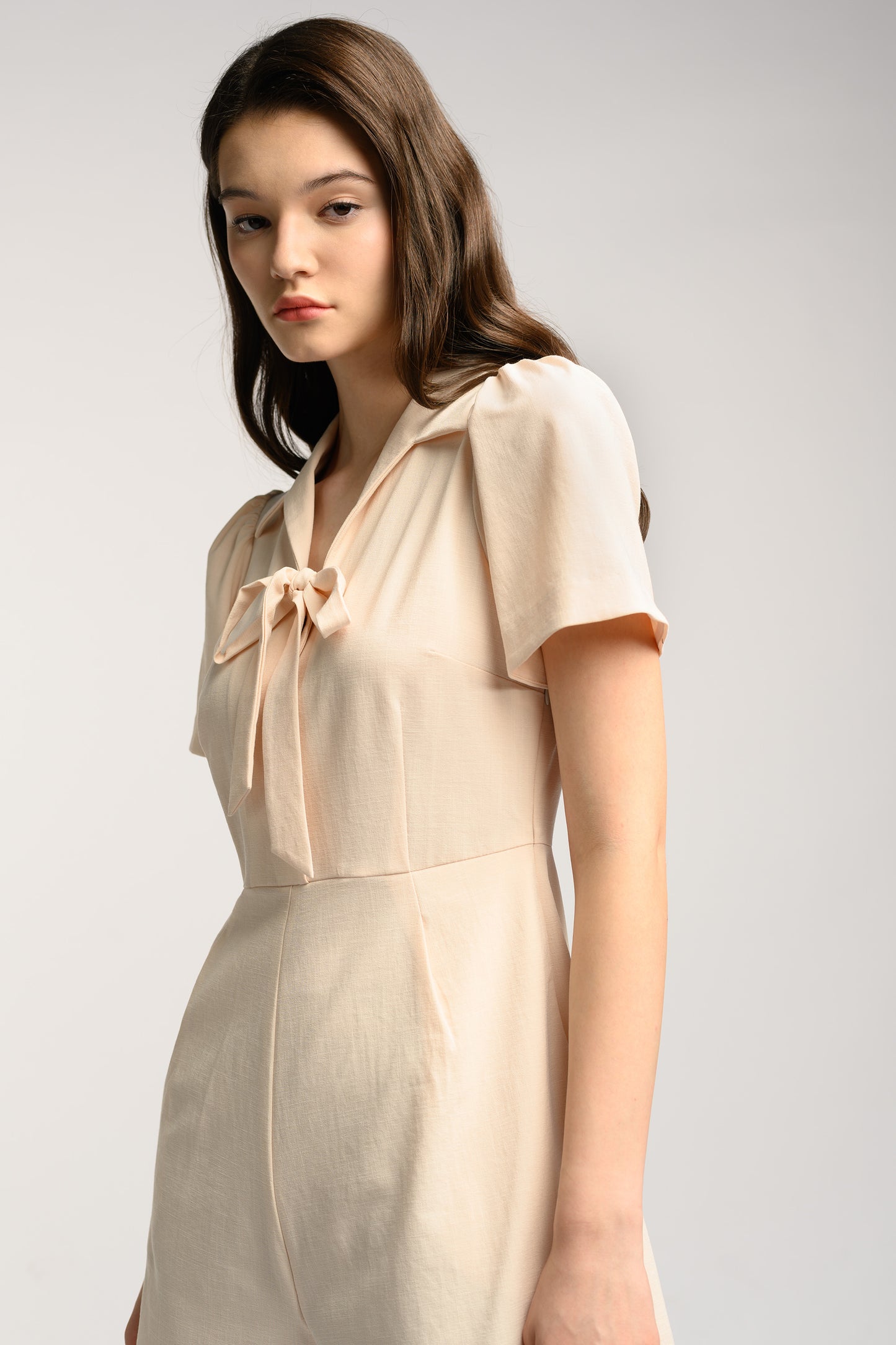 Romper With Ribbon Detail - Cream