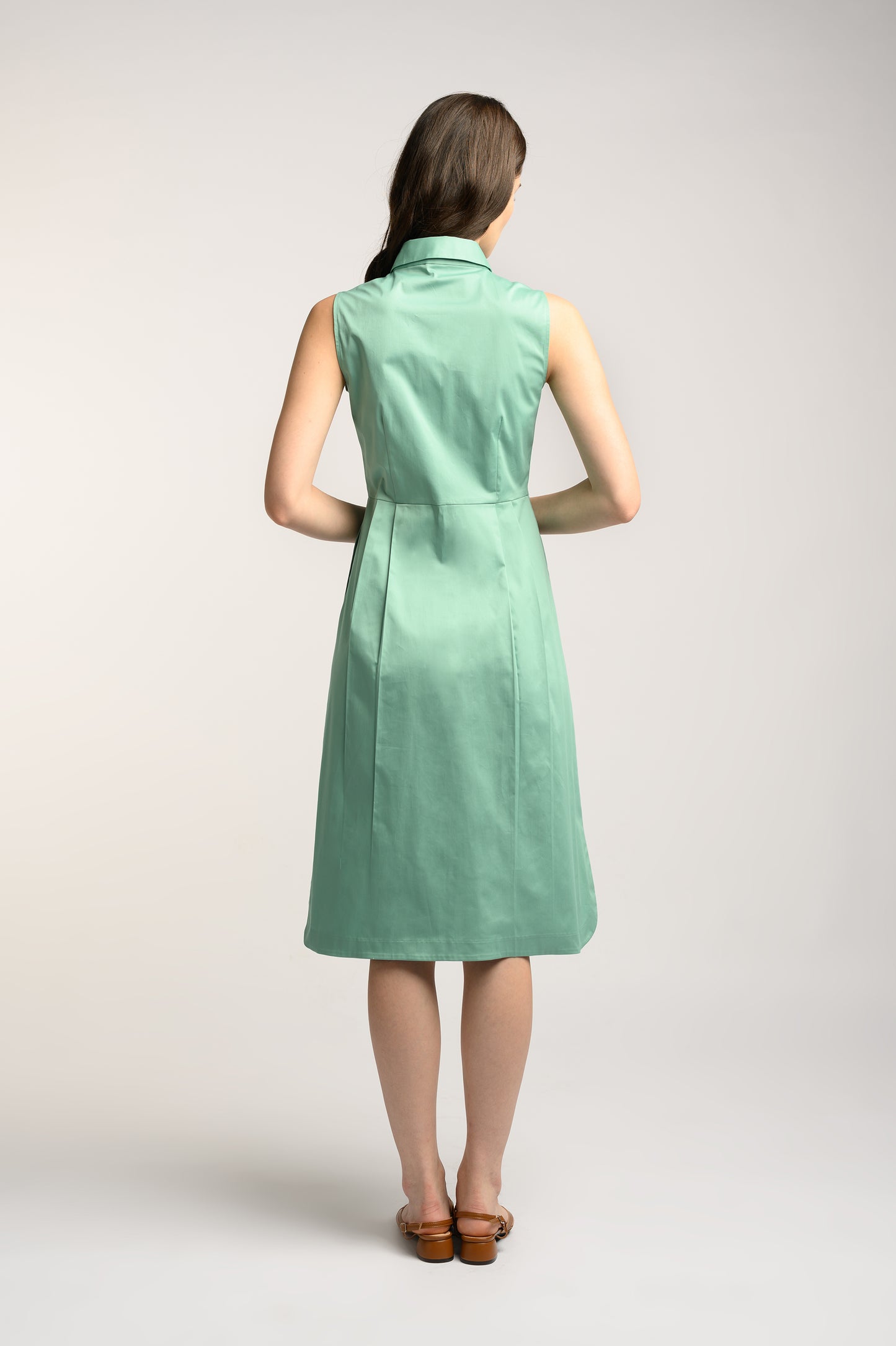 Cotton Midi Dress - Persian Green