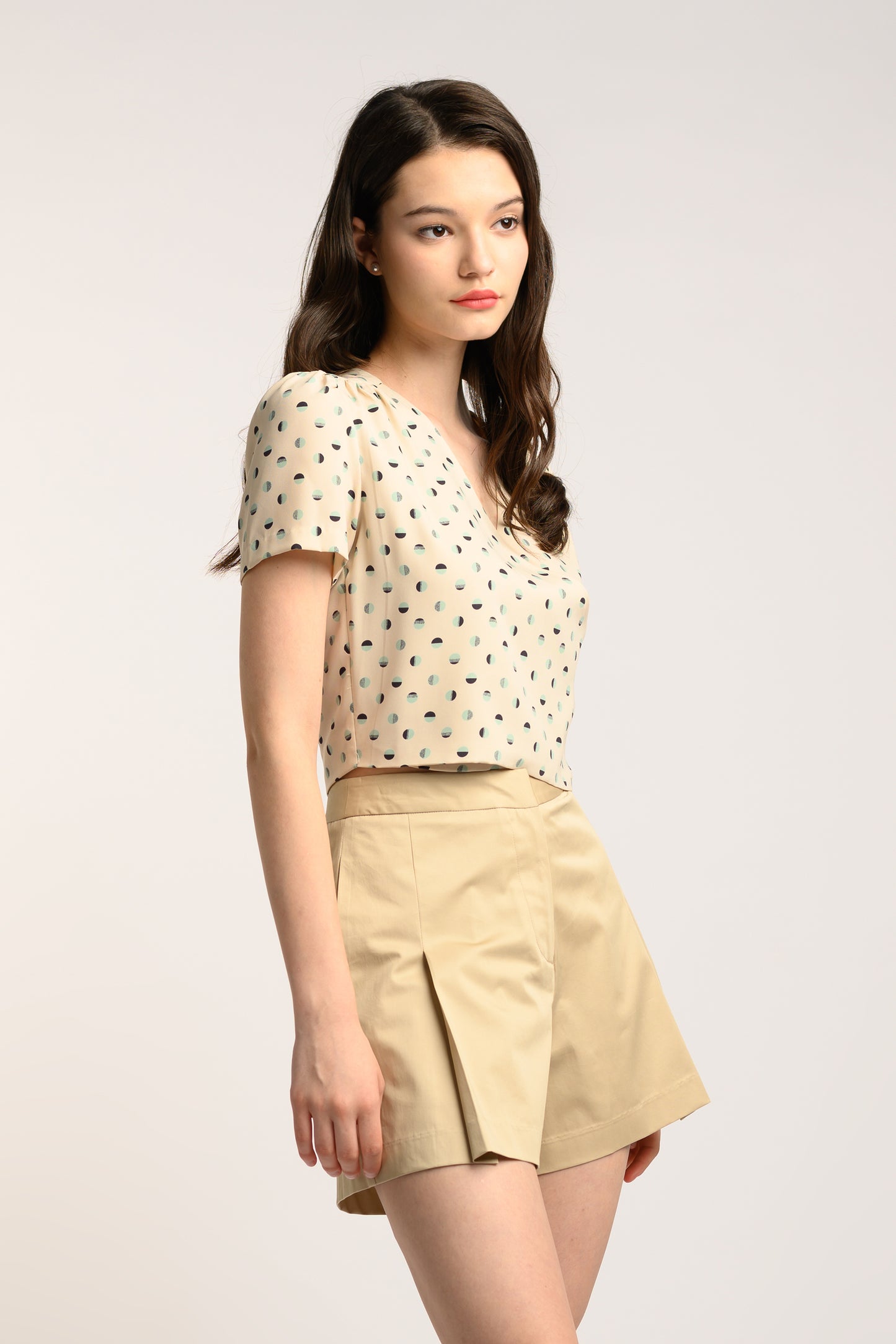 Faux Wrap Blouse - Cream