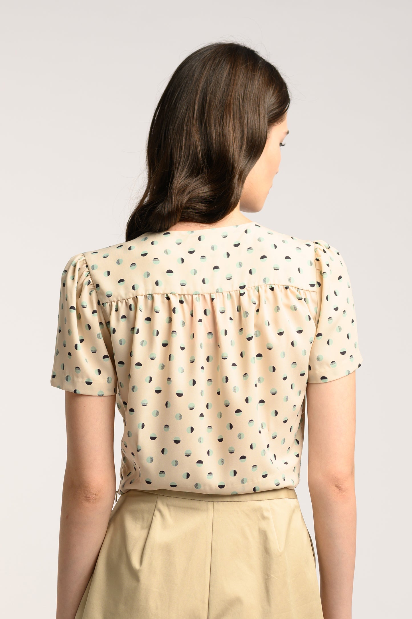 Faux Wrap Blouse - Cream