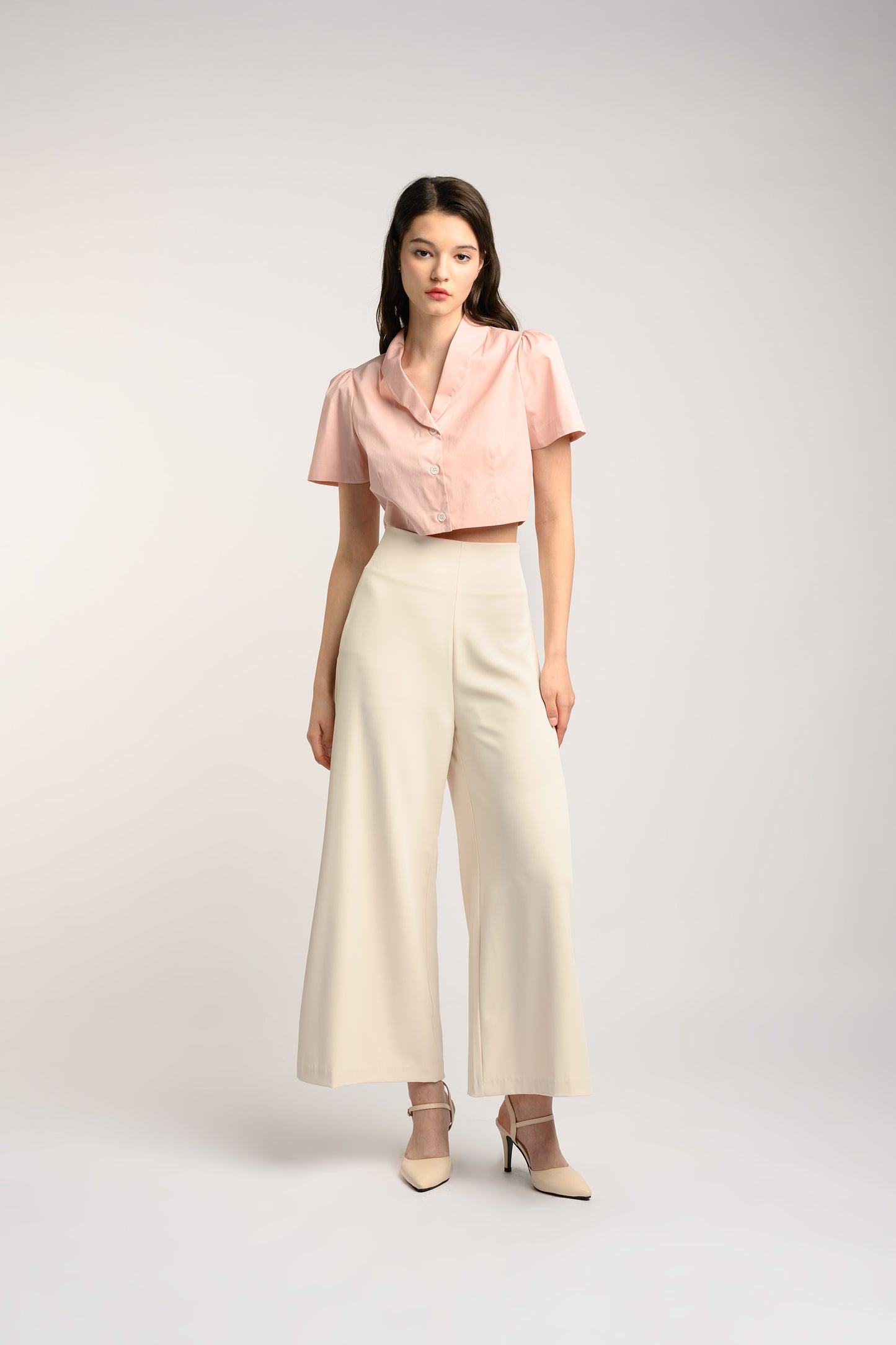 Scallop Crop Top - Pink