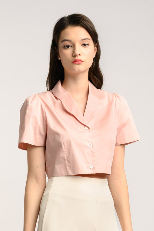 Scallop Crop Top - Pink