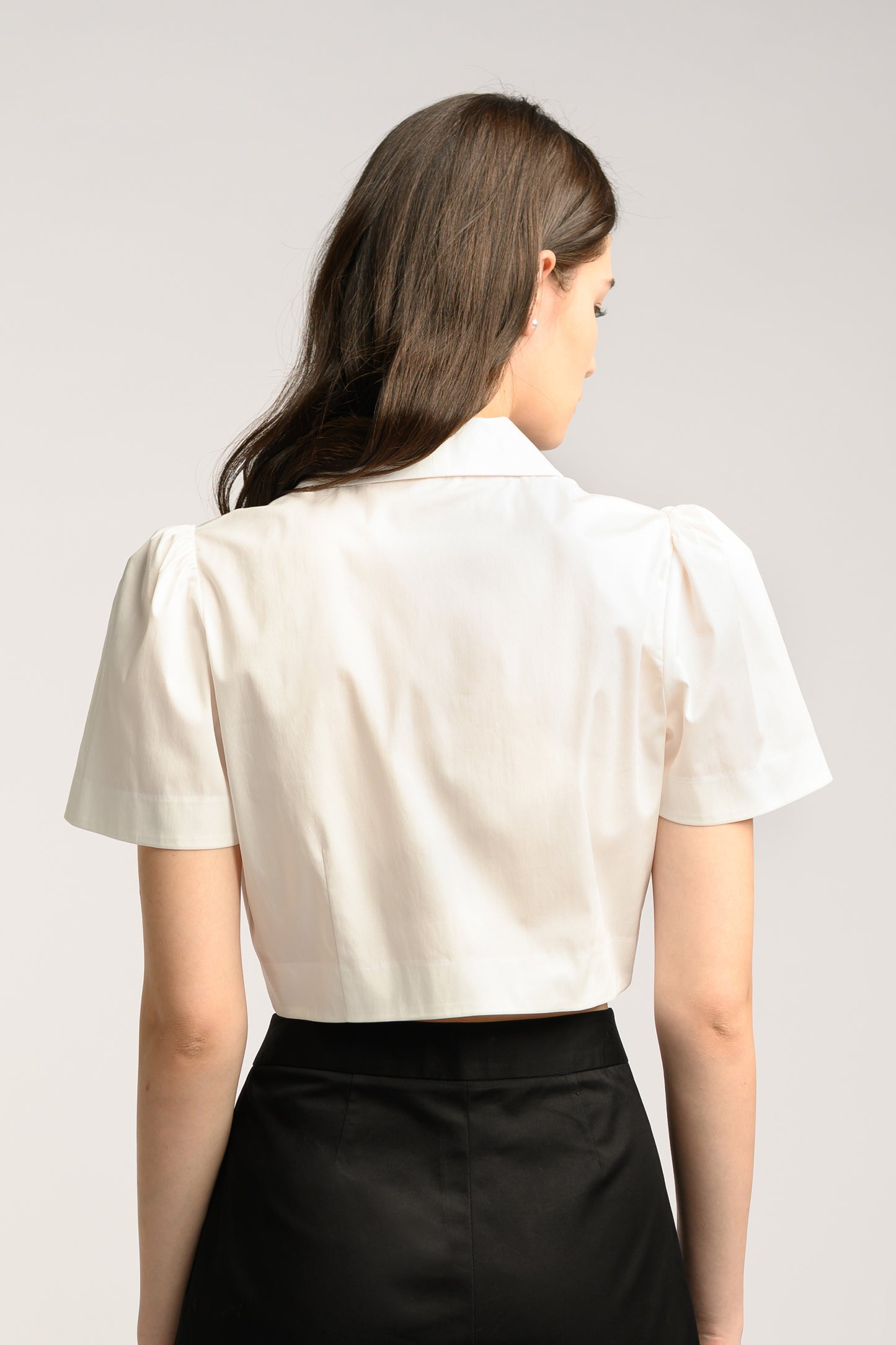 Scallop Crop Top - White