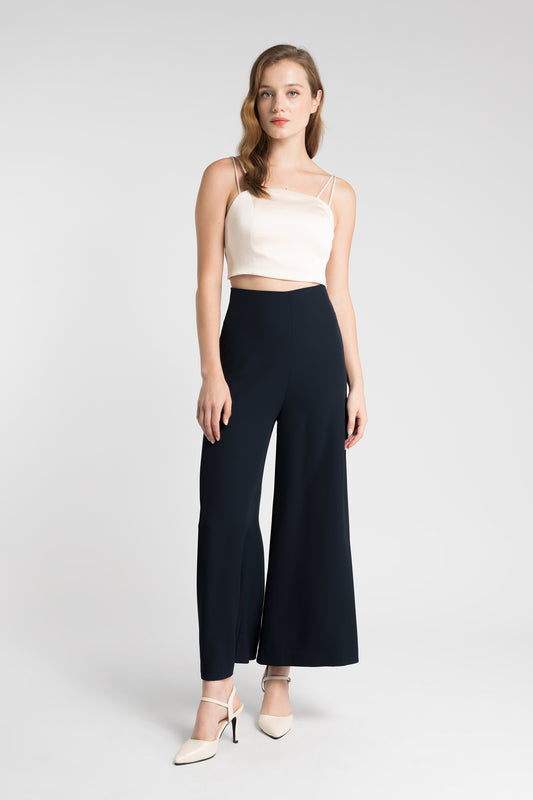 Wide-Leg Pants - Navy