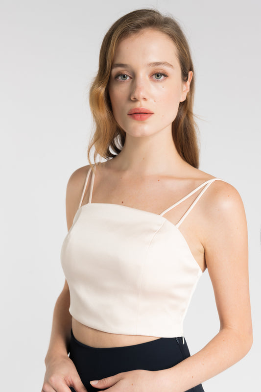 Strappy Crop Top - Champagne