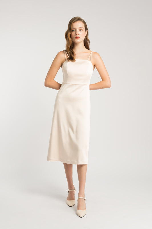 Strappy Cocktail Dress - Champagne