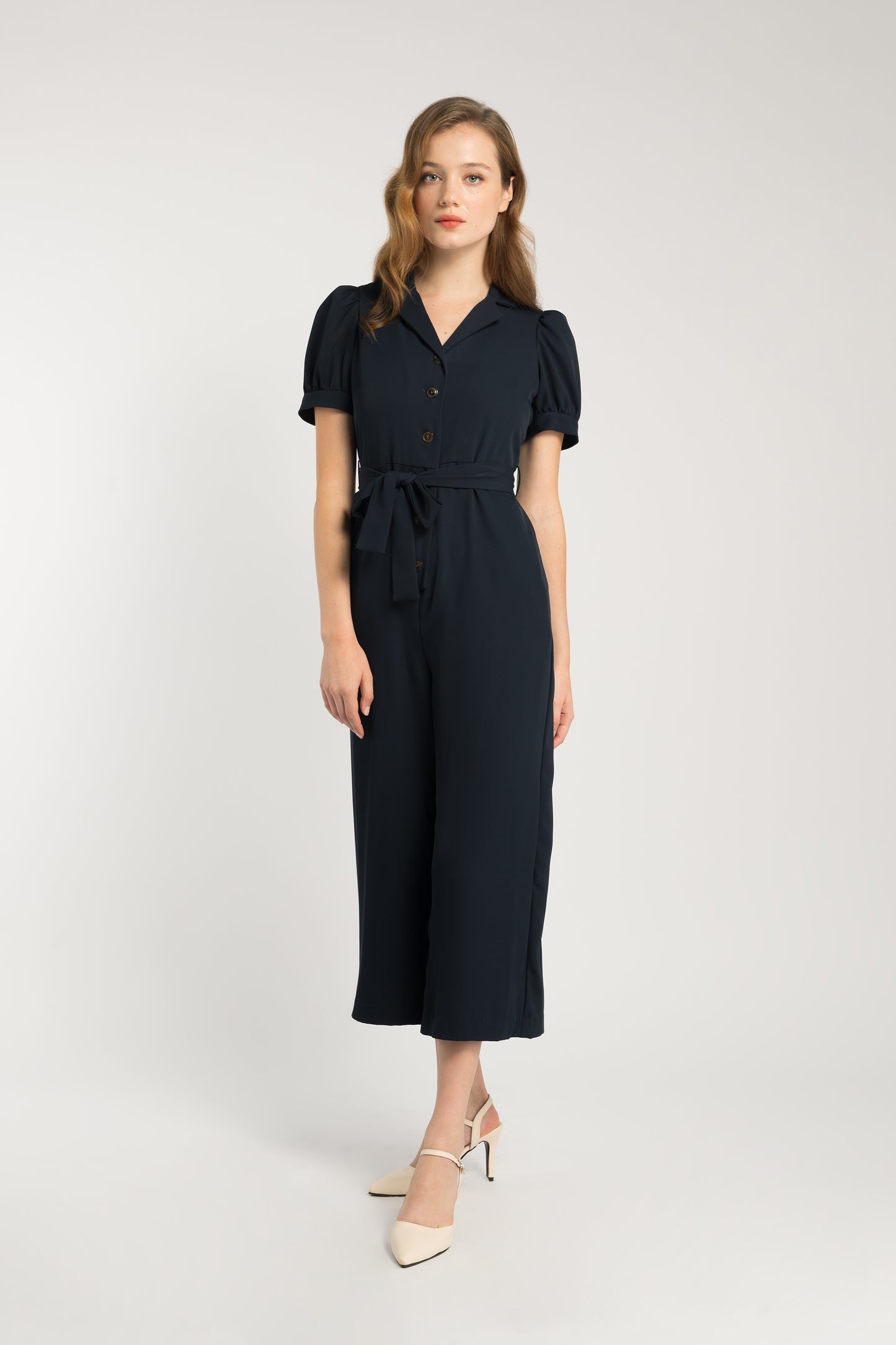 Straight-Leg Jumpsuit - Navy