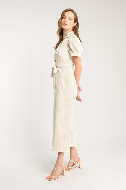 Straight-Leg Jumpsuit - Ivory