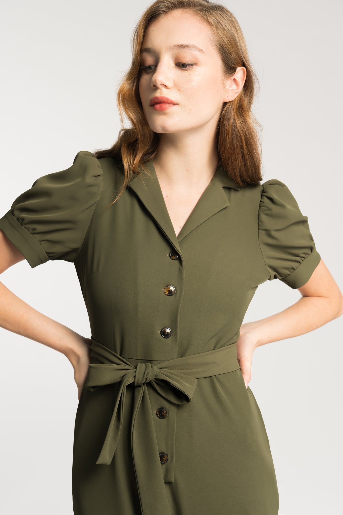 Straight-Leg Jumpsuit - Olive
