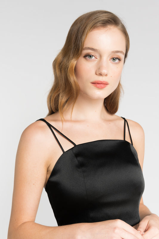 Strappy Crop Top - Black