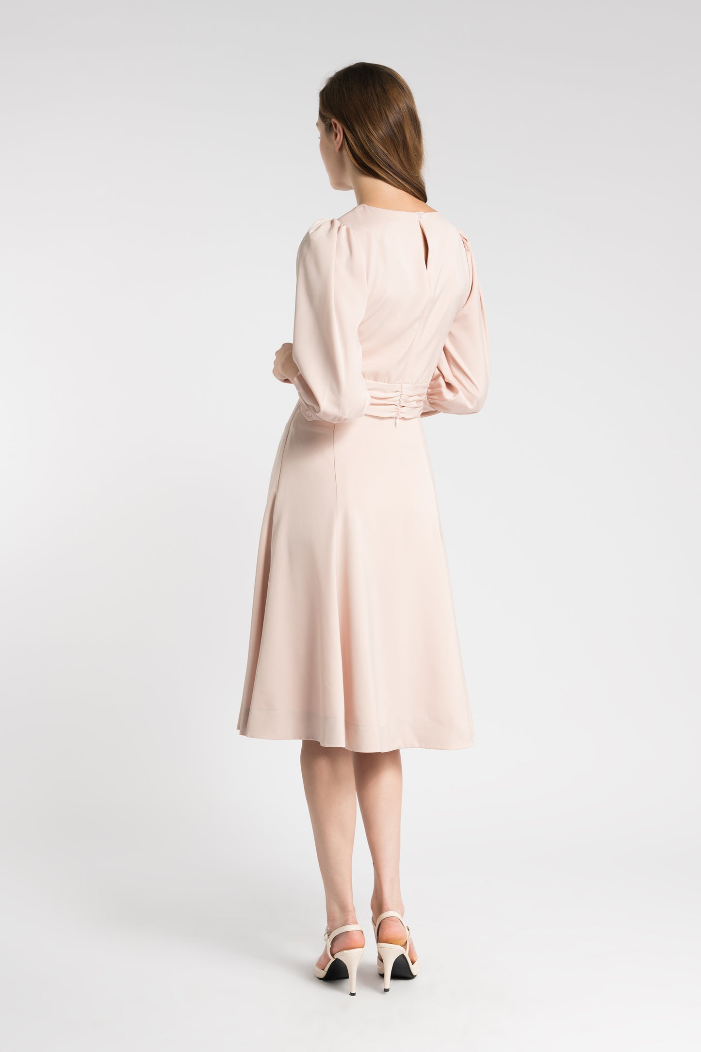 Satin Midi Skirt - Blush