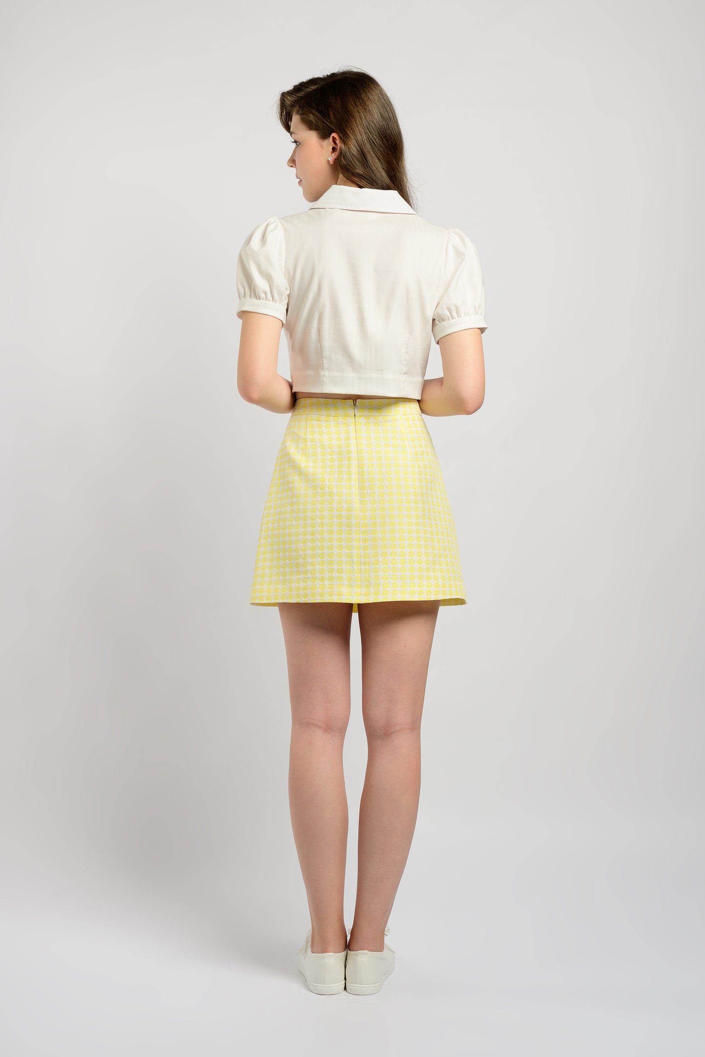 A-line Skirt with Slit Pockets - Canary Yellow