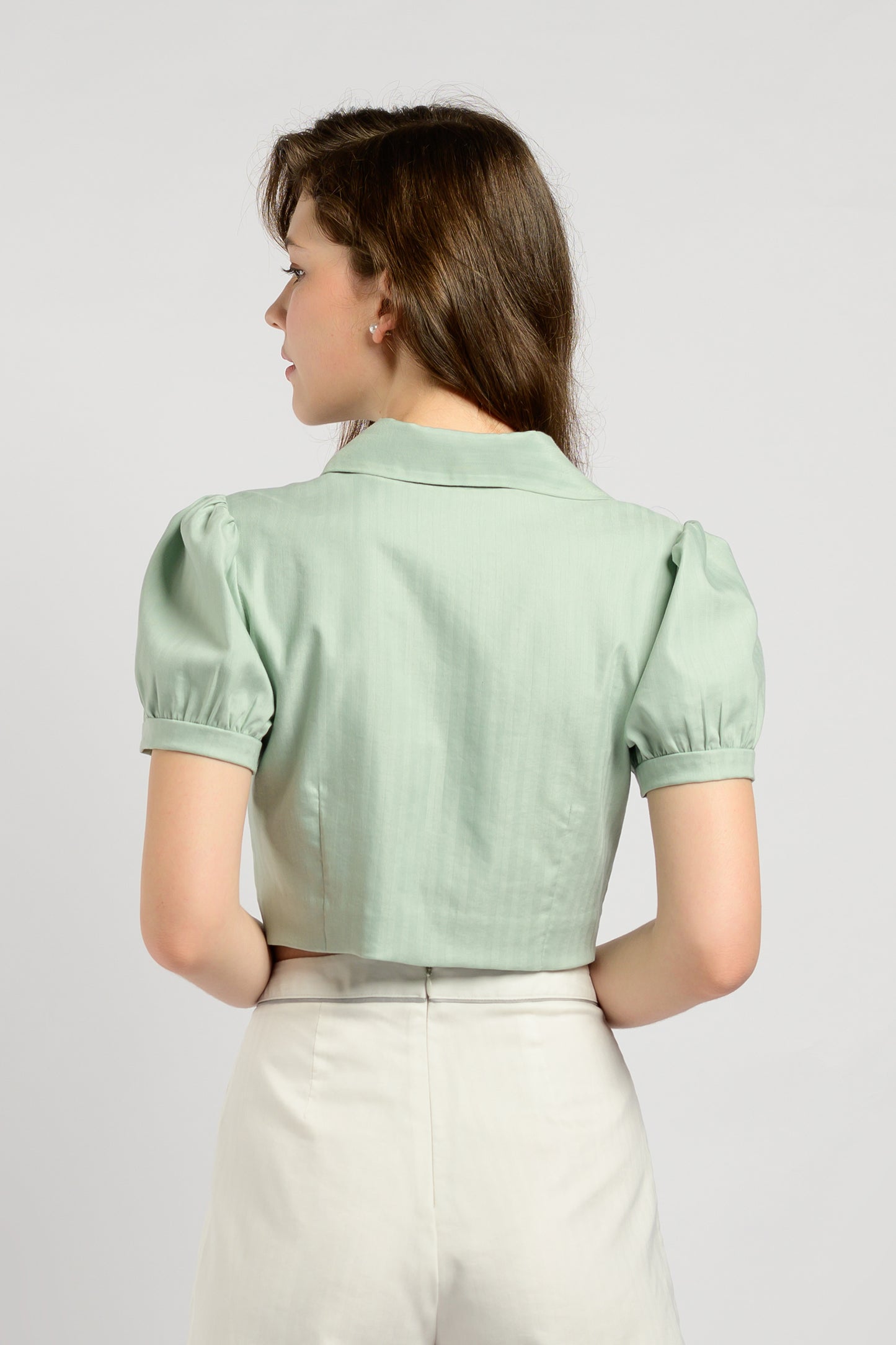 Camp Collar Crop Top - Mint