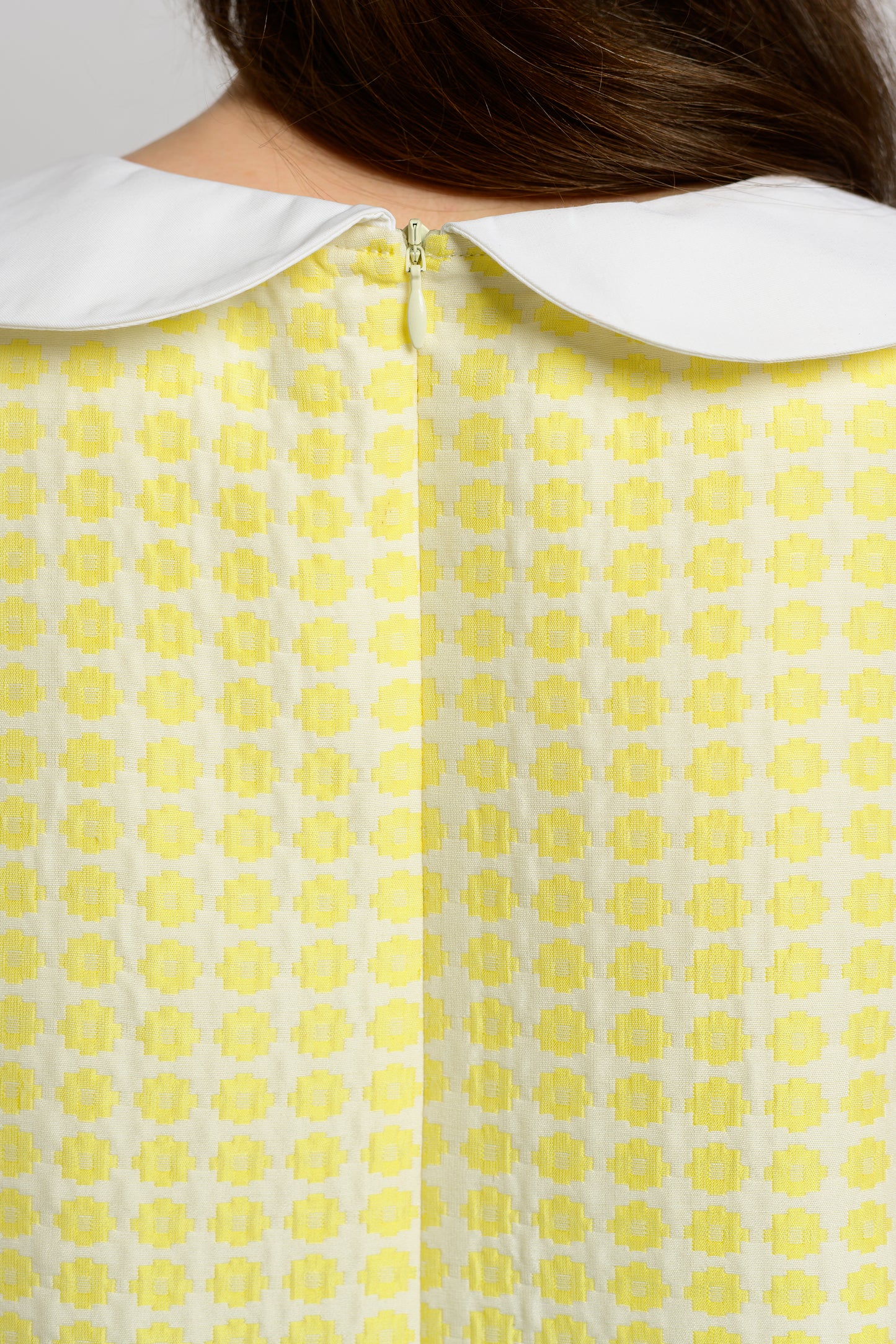 Contrast Collar Shift Dress - Canary Yellow