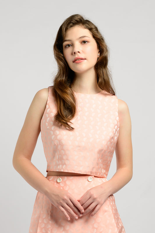 Crop Shell Top - Peach