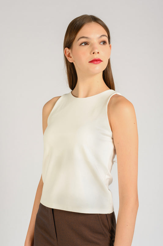 Round-Neck Top - White