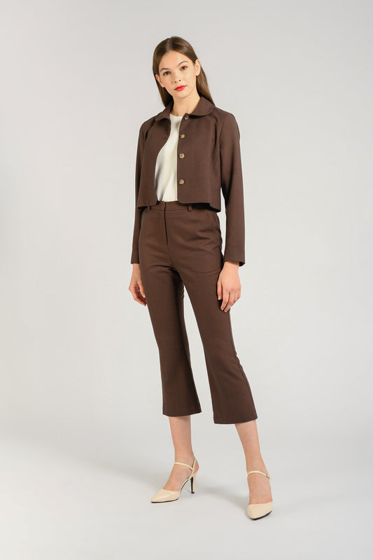 Collared Jacket - Houndstooth Brown