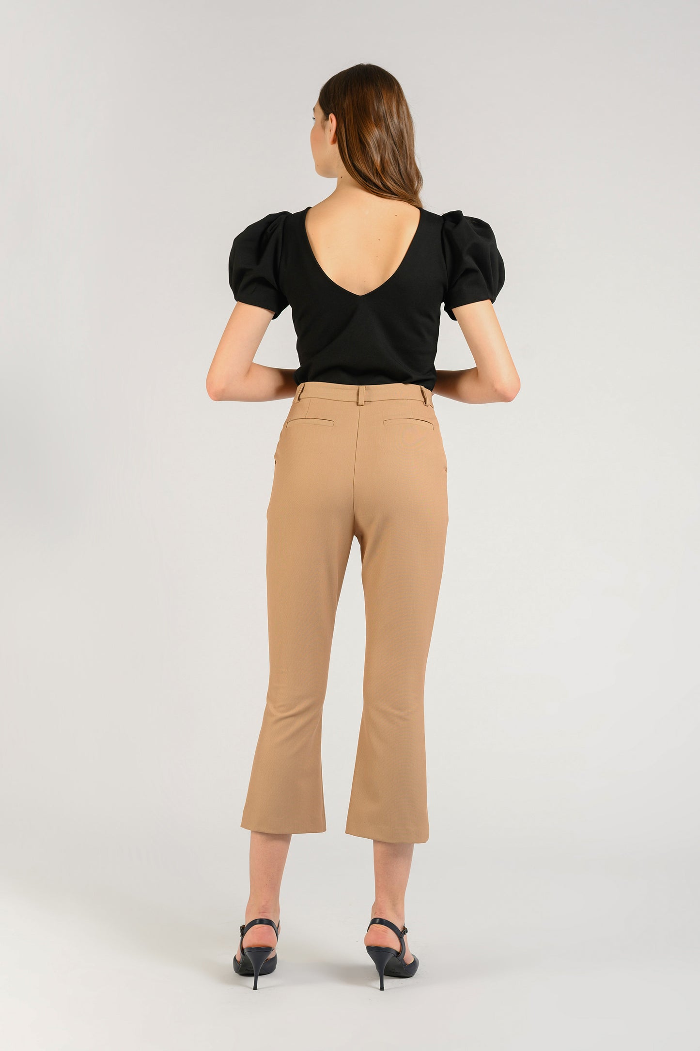 Pants With Mini Flare - Camel