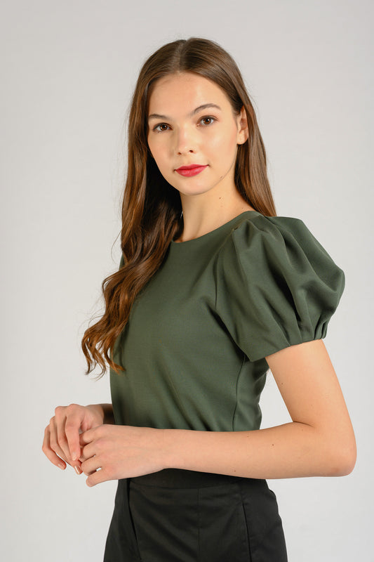 Puffed Sleeve Top - Pine